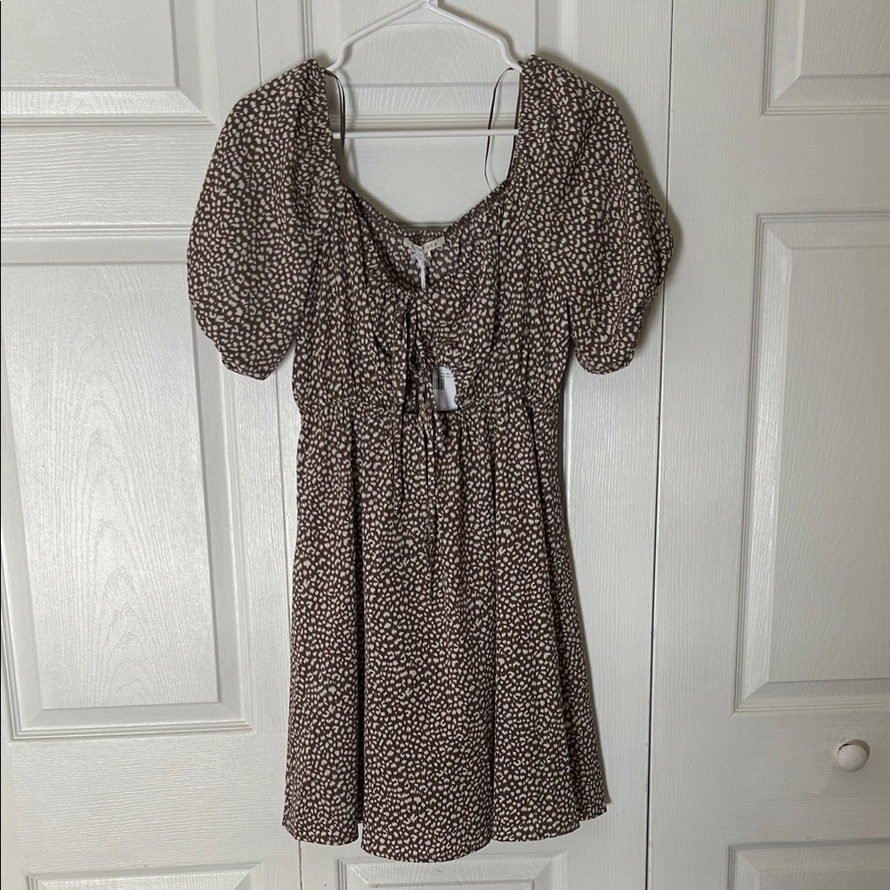 Elegant Brown Patterned Dress